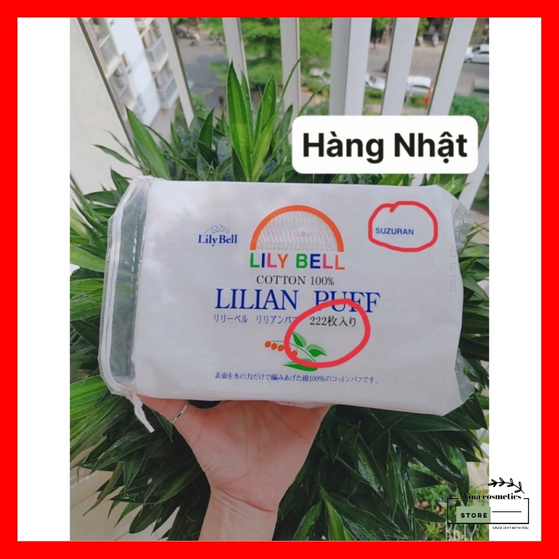 Bông Tẩy Trang Lily Bell Suzuran Nhật 222 Miếng
