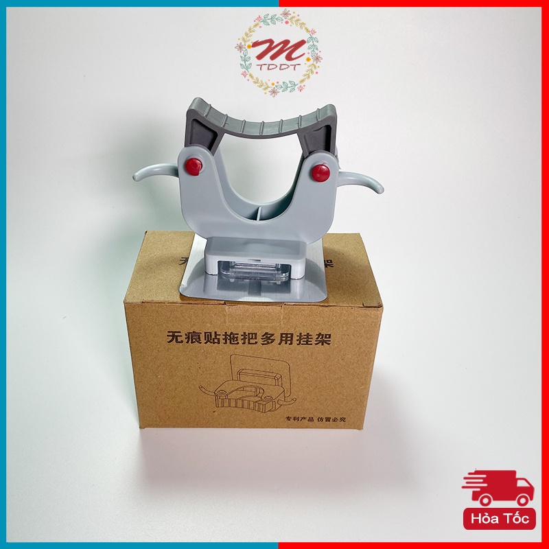 [Loại Tốt] Móc Kẹp Cây Lau Nhà, Kẹp Chổi Dán Tường Có Móc Đa Năng Chịu Lực 6KG Chắc Chắn - MTDDT