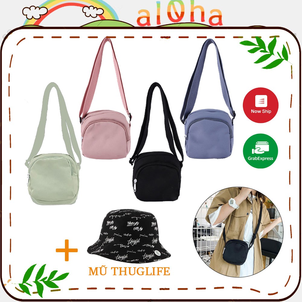 Túi đeo chéo vải bố canvas T0590 nữ trơn mềm, đẹp phong cách trẻ trung, cá tính