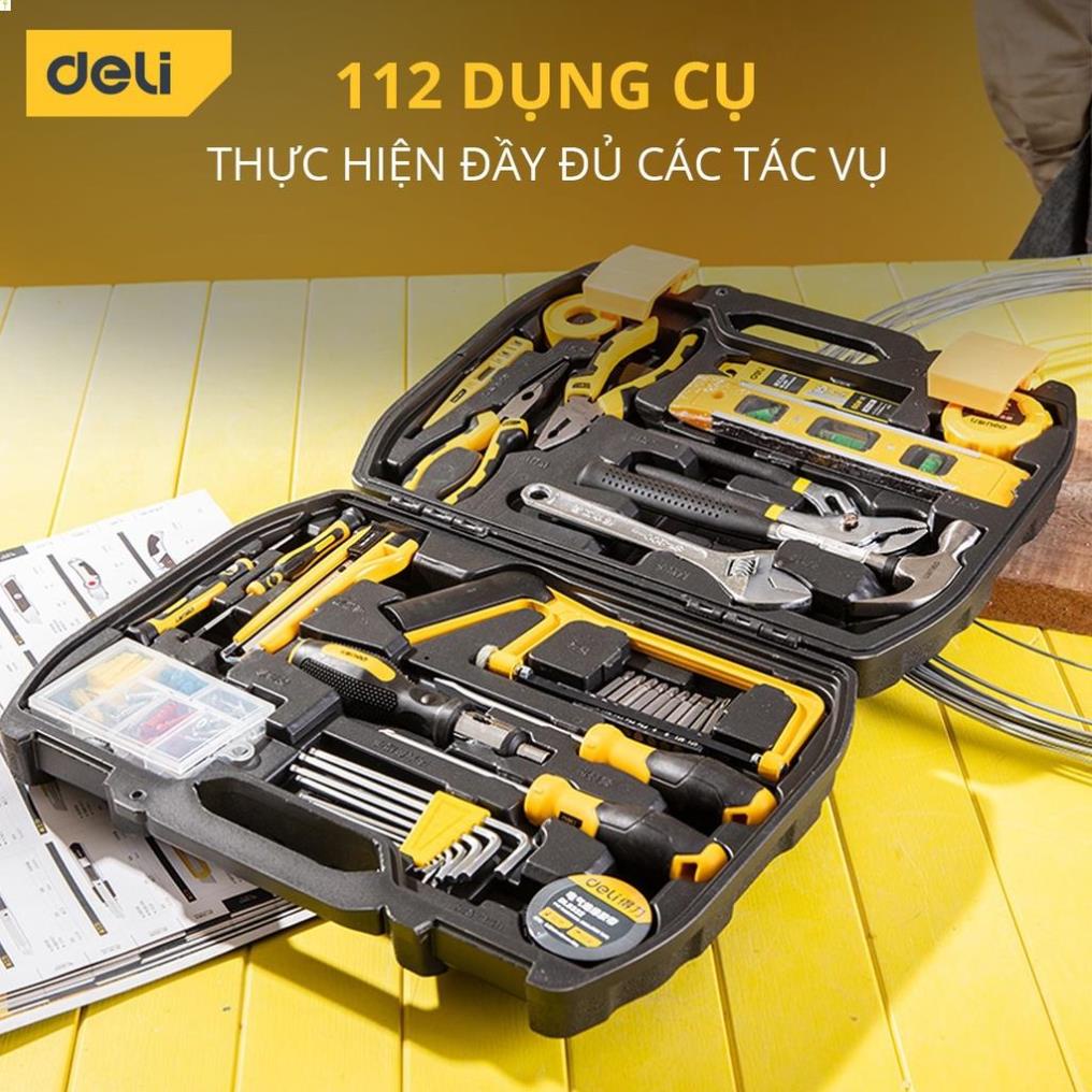 Bộ Dụng Cụ Sửa Chữa Đa Năng 112 Chi Tiết Deli Cao Cấp Chính Hãng - Phù Hợp Cho Mọi Mục Đích Sửa Chữa - DL5965 .