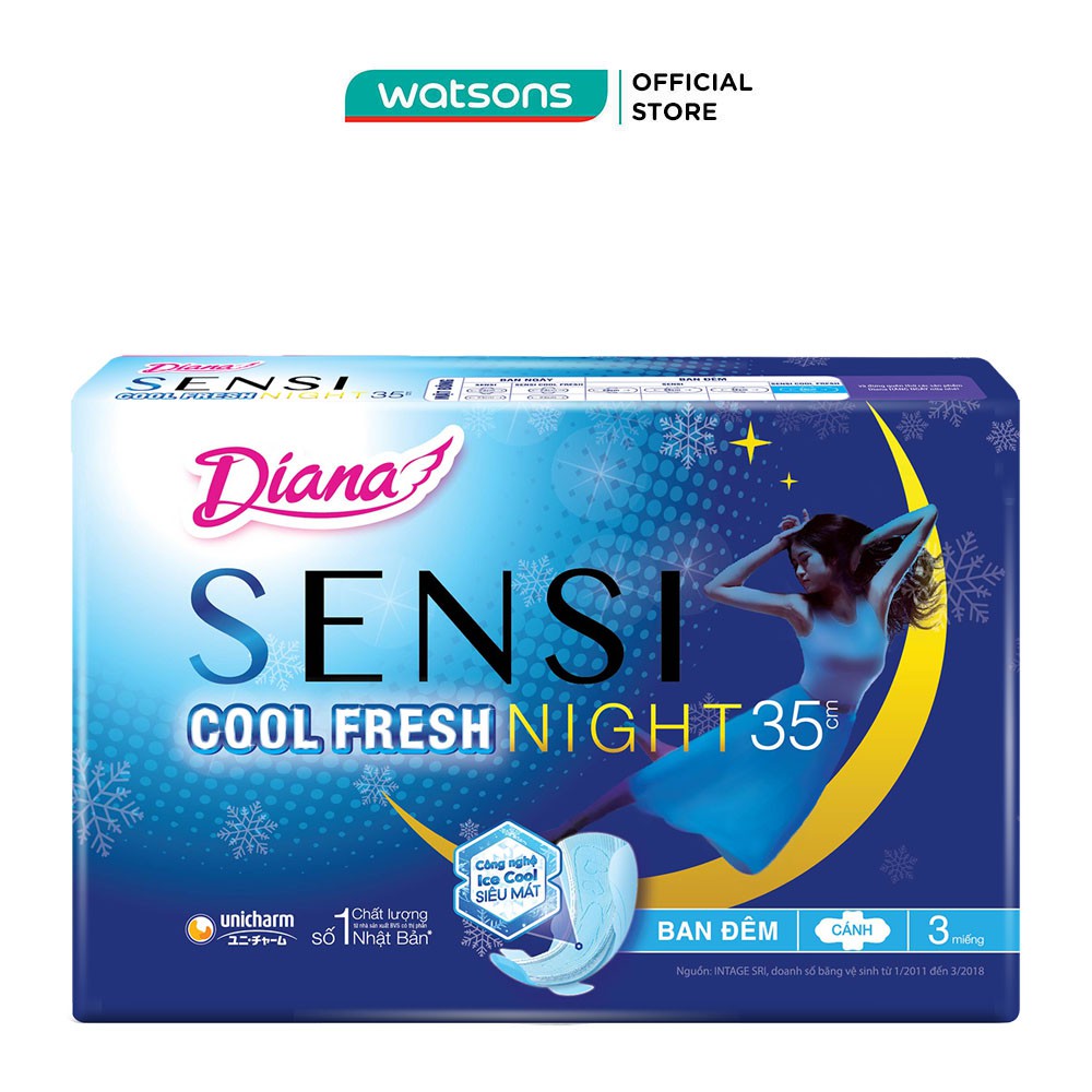 Băng Vệ Sinh Diana Sensi Night Cool Fresh 35cm