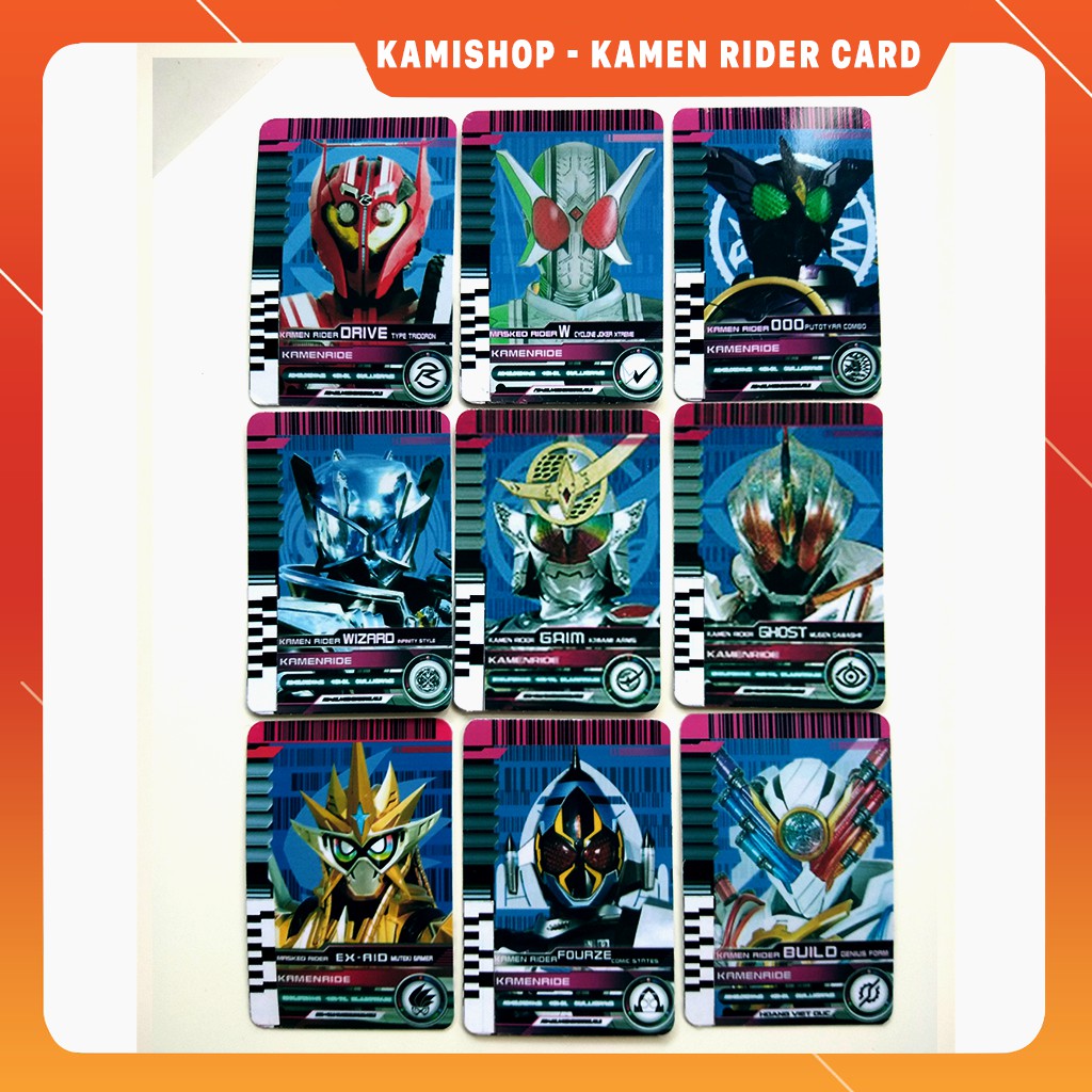 Set 9 thẻ Kamen Rider từ W - Build đọc trong NEO DECADE/ DIEND - KamiShop - Kamen Rider Card