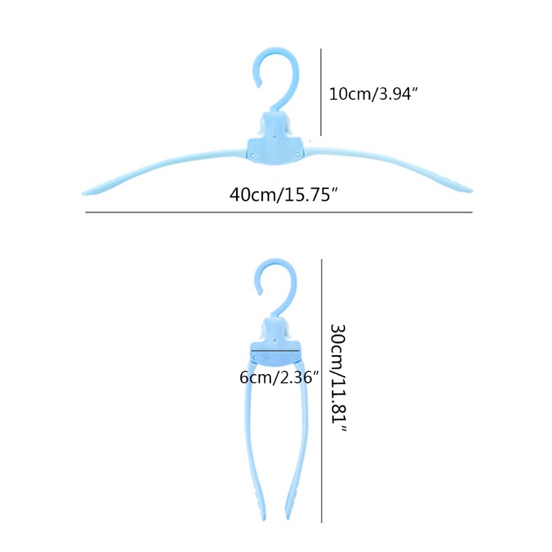 Bộ 10 Móc Nhựa Treo Quần Áo Gấp Gọn Chống Trượt Tiết Kiệm Diện Tích