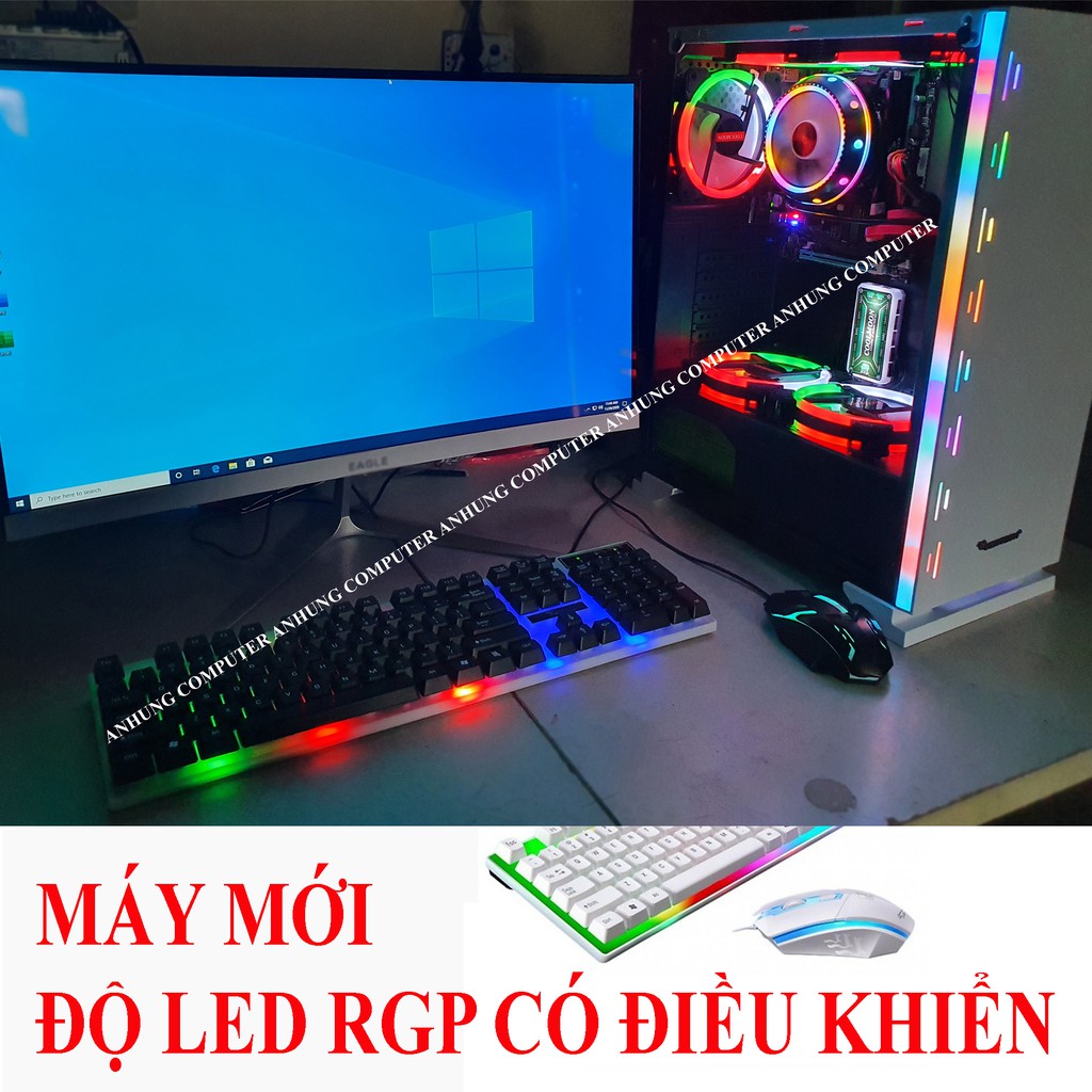 [PC ĐỘ LED] Bộ máy tính chơi chơi game màn 24 mới full box