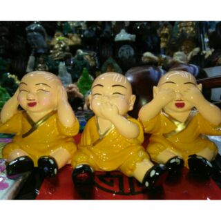 Bộ 3 TAM KHÔNG chú tiểu không nghe không nhìn không thấy