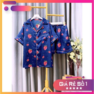 Đồ bộ pyjama satin tay ngắn quần đùi cao cấp