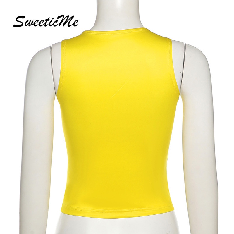 Áo Tank Top Cổ Tròn In Họa Tiết Thiết Kế Mới Cho Nữ