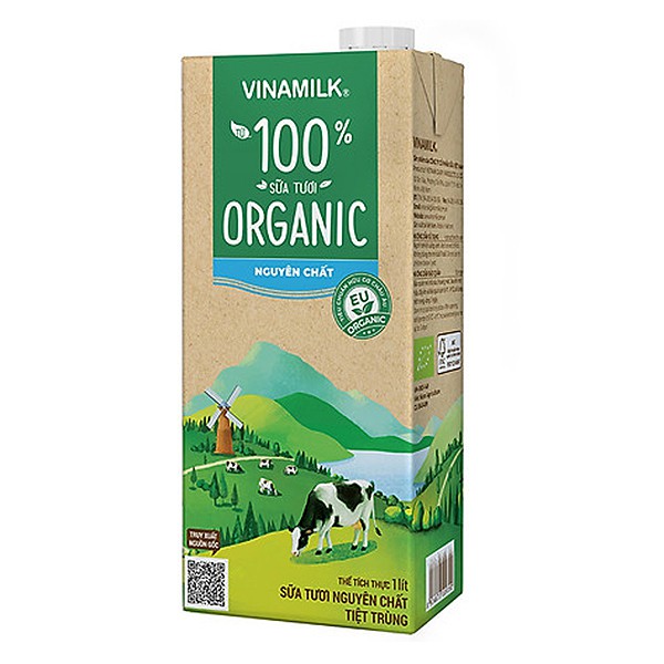 Sữa tươi tiệt trùng không đường VINAMILK Organic (Hộp 1 lít)