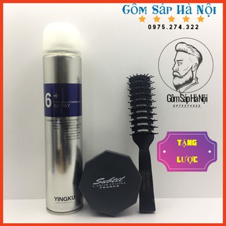 ‼ ‼️Gôm Xịt Phủ Cứng 6+ Spray‼ ‼ ‼ + Sáp vuốt tóc CLAY WAX