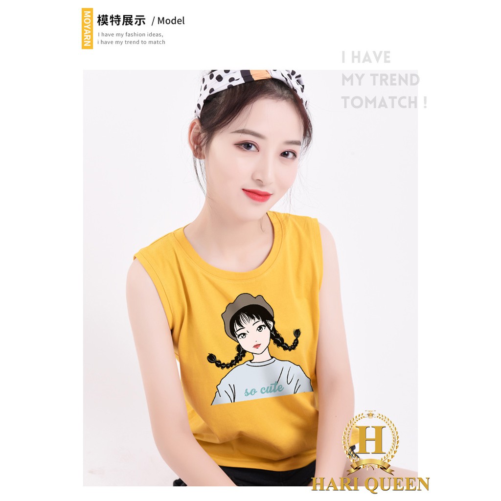 Áo ba lỗ cô giá kết tóc 2 bên HARI0520