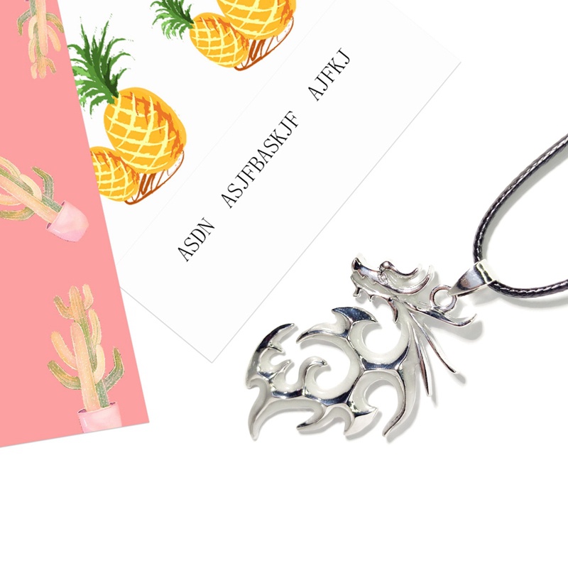 Vòng cổ Mạ Bạc Mặt Hình Rồng Dạ Quang Độc Đáo Thời Trang