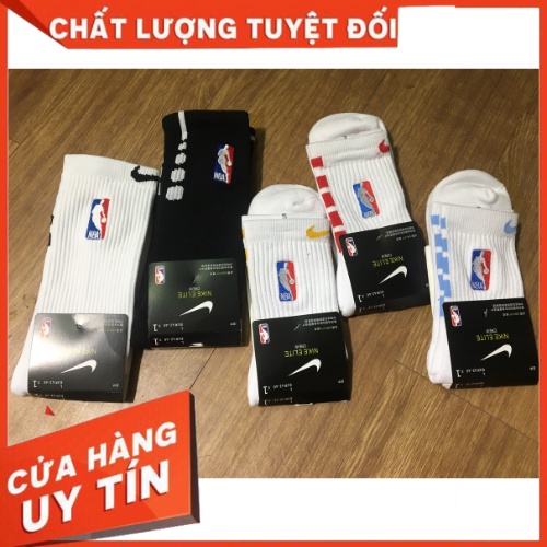 Tất vớ bóng rổ Elite NBA Quick Crew cổ cao thể thao có đệm nhiều màu sắc