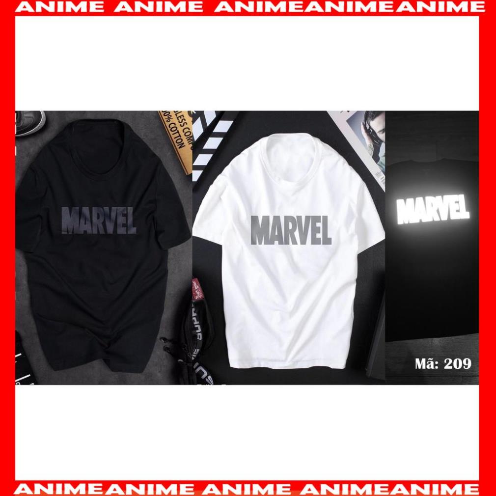 Áo thun phản quang ngắn tay chữ MARVEL - Áo thun tay ngắn form rộng vải 100% cotton thoáng mát - Full size SALE
