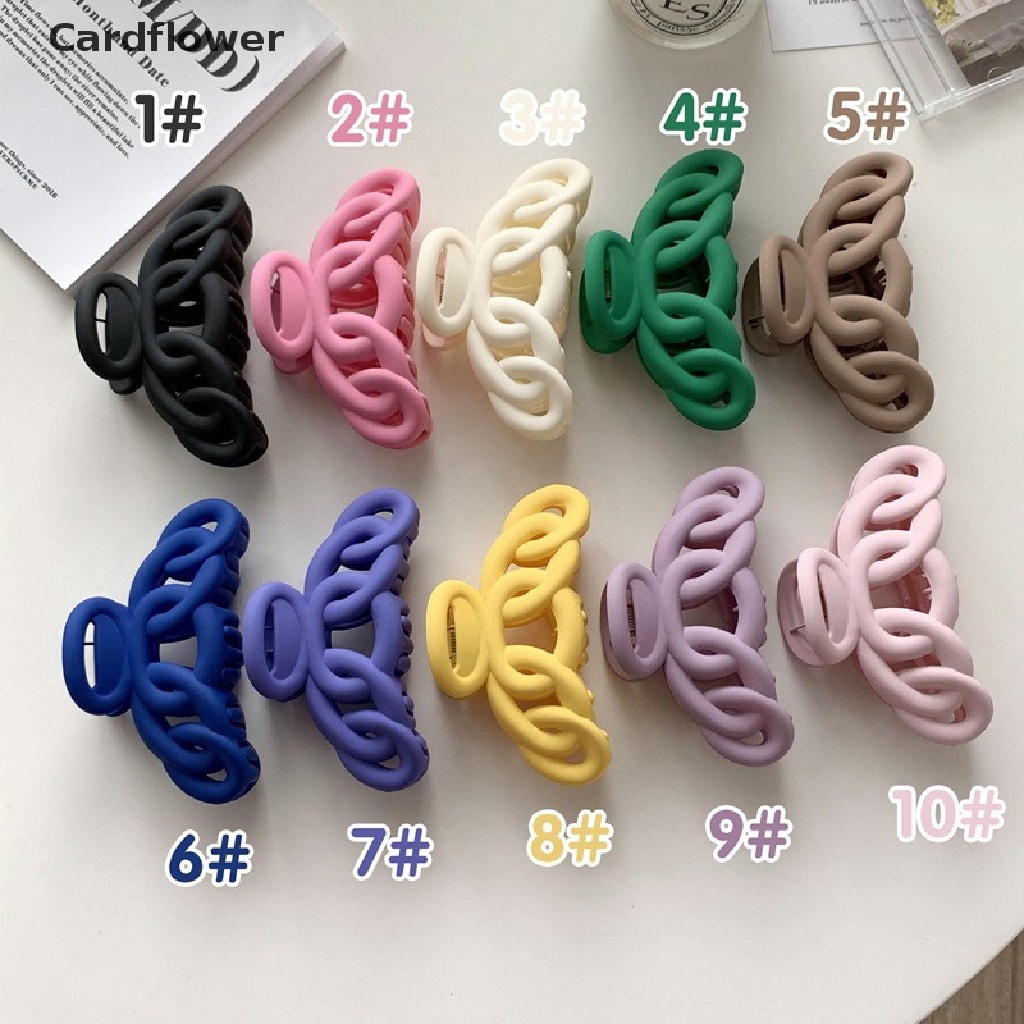 &lt; Cardflower &gt; Kẹp Tóc Càng Cua Rỗng Màu Nhám Vintage Hàn Quốc Mới Cho Nữ