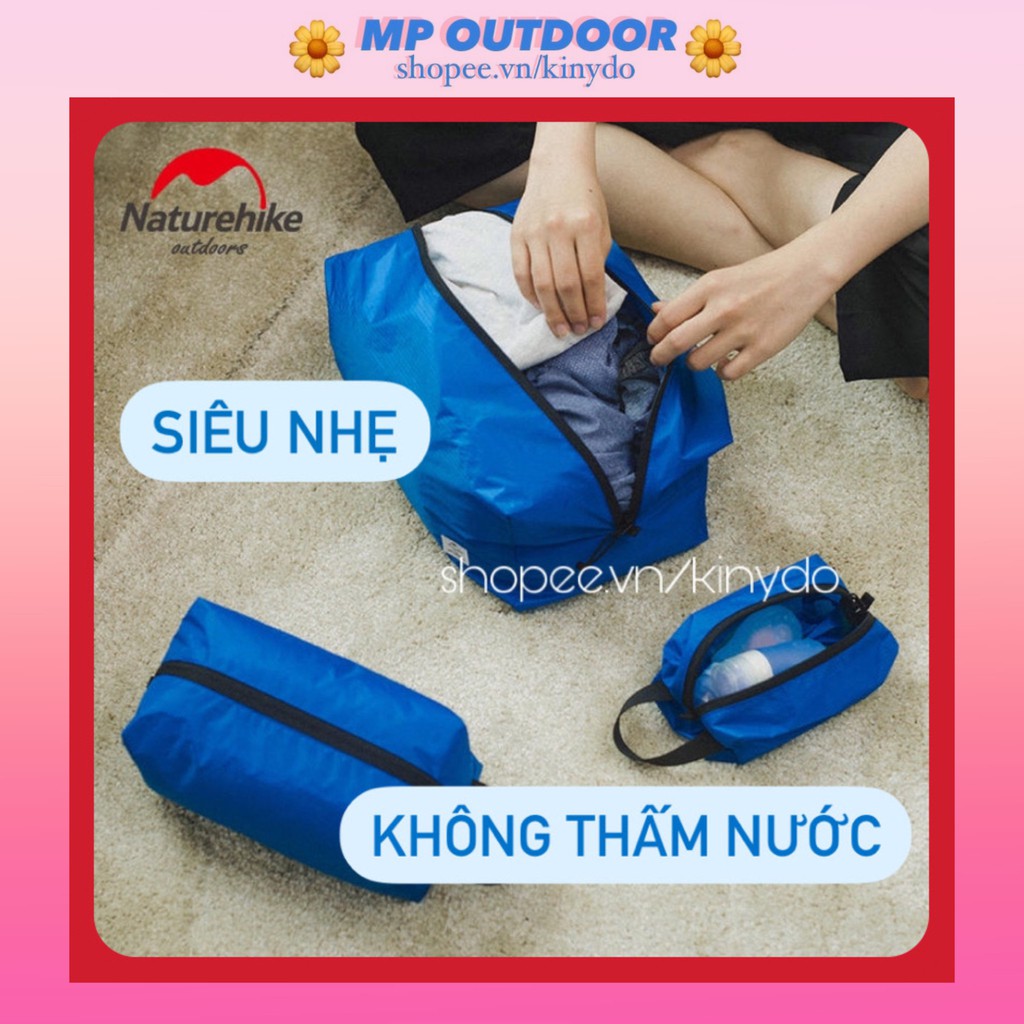 SET 3 TÚI ĐỰNG ĐỒ CÁ NHÂN DU LỊCH XÁCH TAY GẤP GỌN KHÔNG THẤM NƯỚC SIÊU NHẸ TIỆN LỢI NATUREHIKE NH18S003-B