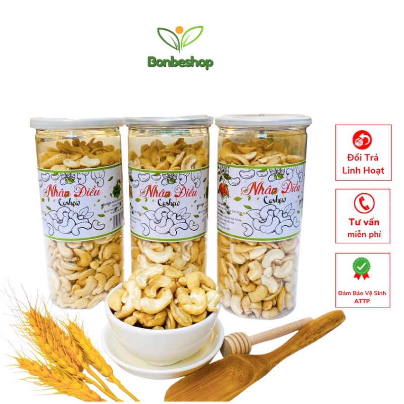 500Gr Hạt điều sấy nguyên vị không muối - hạt điều sạch vỏ lụa - LOẠI NGON thơm ngọt béo giòn