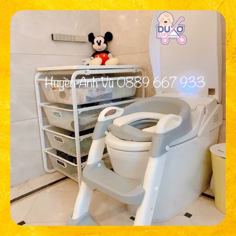 Nắp bồn cầu có thang ngồi cho bé .Thang ngồi bồn cầu / Bô ngồi vệ sinh cho bé