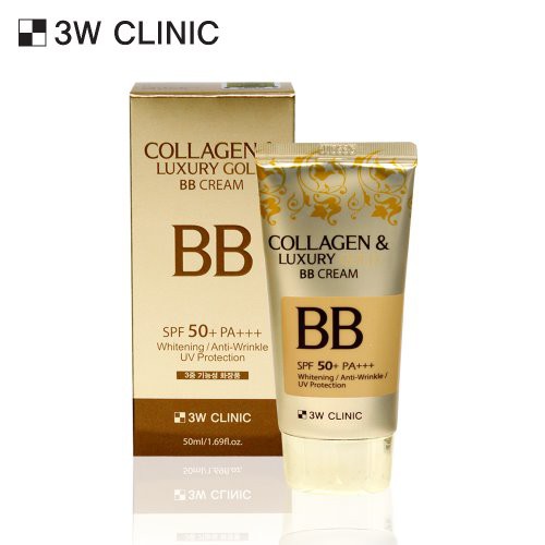 Kem Nền Trang Điểm 3in1 3W Clinic Collagen &amp; Luxury Gold BB Cream SPF 50/PA+++ 50ml