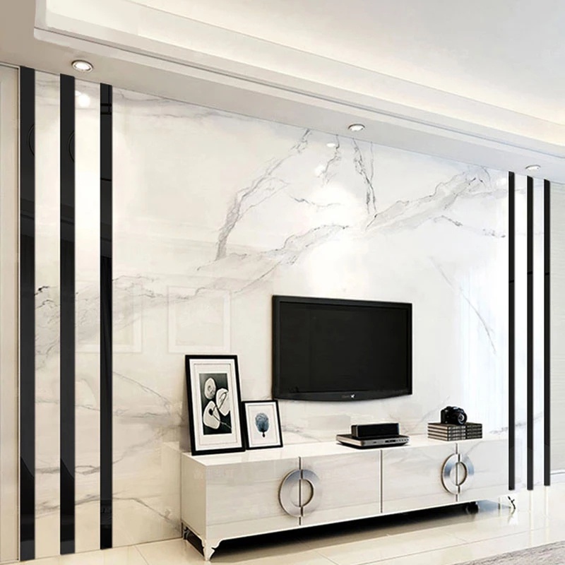 Bộ 10 Miếng Dán Tường Bằng Acrylic Tráng Gương Hình Chữ Nhật Dài 20x5CM Có Thể Tháo Gỡ Trang Trí Nhà Cửa DIY