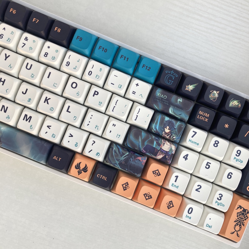 Bộ nút bàn phím 140 phím Genshin impact Keycap Xiao XDA cho bàn phím cơ 64/ 87/ 104/ 980