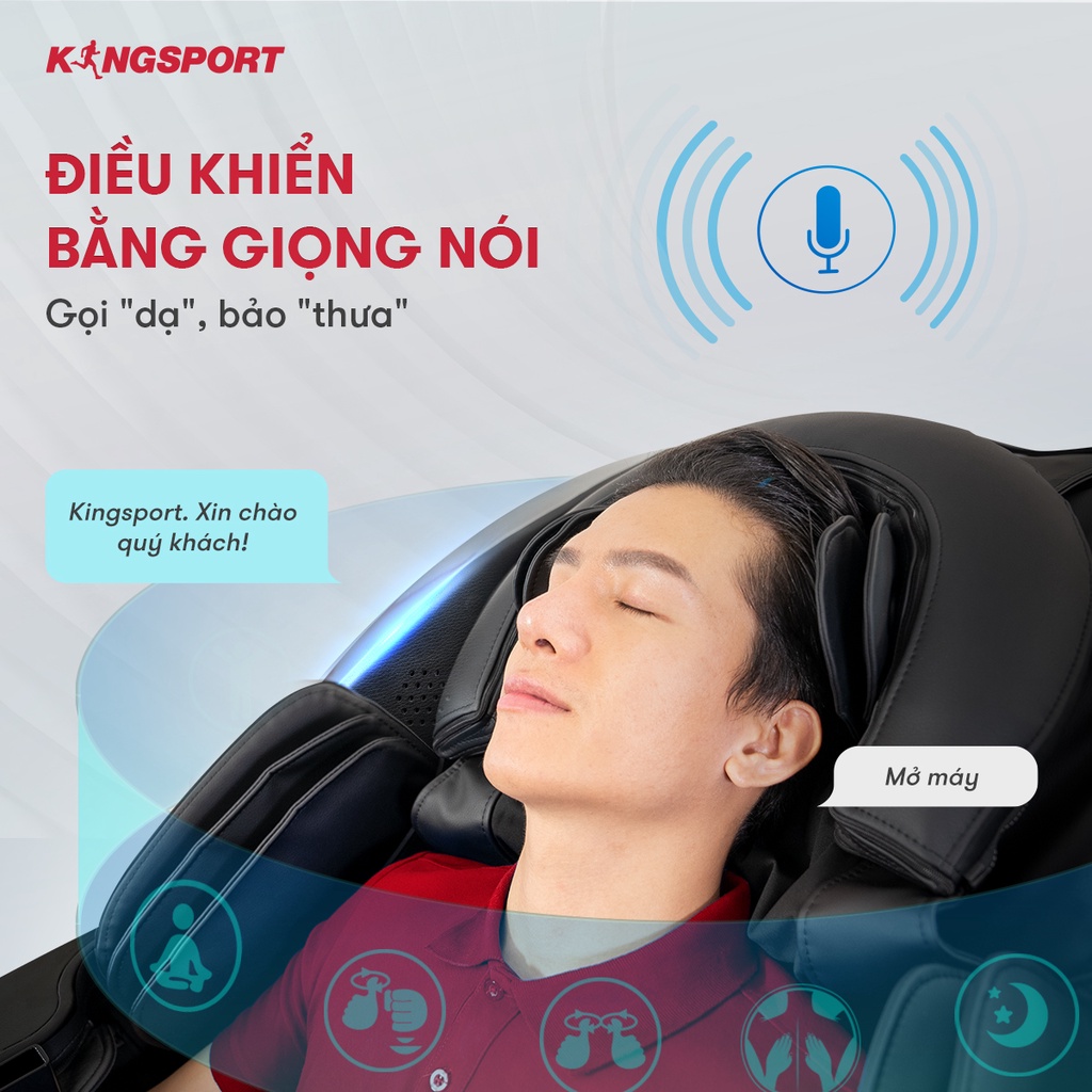 Ghế massage KINGSPORT G20 New - [HOT 2021] Ghế mát xa toàn thân cao cấp tự động mát xa đa năng, massage thái dương