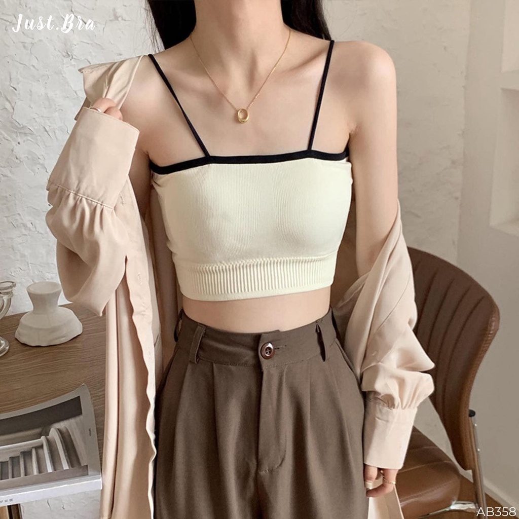 Áo lót quây Just Bra chất liệu thun gân thoáng mát, thiết kế mút liền chống xô lệch AB358