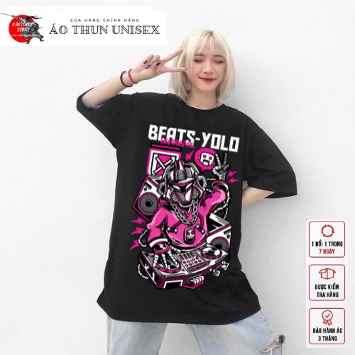 Áo thun phông tay lỡ Unisex form rộng dành cho nam nữ KAKISHOP, in hình YOLO áo 2 màu trắng và đen Ulzzang | BigBuy360 - bigbuy360.vn