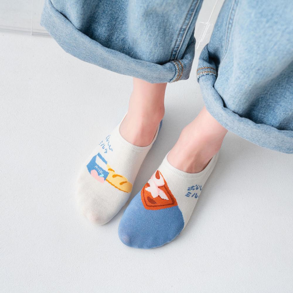 Vớ Thuyền Co Giãn Thoáng Khí Chống Trượt In Hình Mèo Dễ Thương Dành Cho Nữ