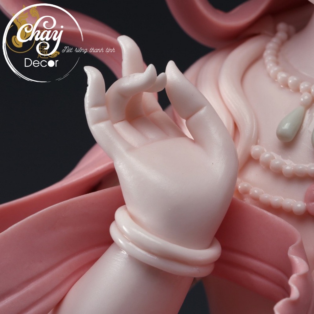 Tượng Phật Bà Quan Âm, Tượng Mẹ Quan Âm Bồ Tát Tọa Đài Sen Trang Trí Bằng Gốm Tử Sa Cao Cấp