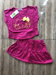 Set váy thun bé gái