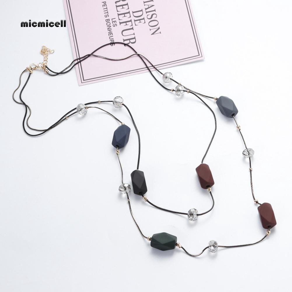 Vòng cổ Dạng Chuỗi Hạt Hai Lớp Thời Trang Dành Cho Nữ