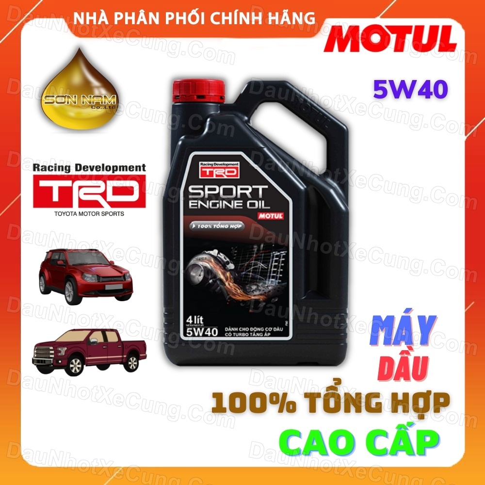 Nhớt Motul ô tô TRD sport engine 5W40 acea C3 api CF 100% tổng hợp 4L máy dầu