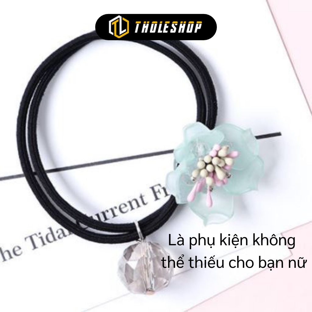 Dây Cột Tóc - Dây Buộc Hình Hoa Và Ngọc Đáng Yêu, Không Làm Đau Tóc  5994