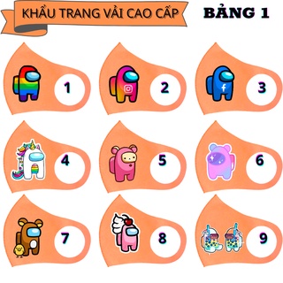 1 cái khẩu trang among us - màu tôm