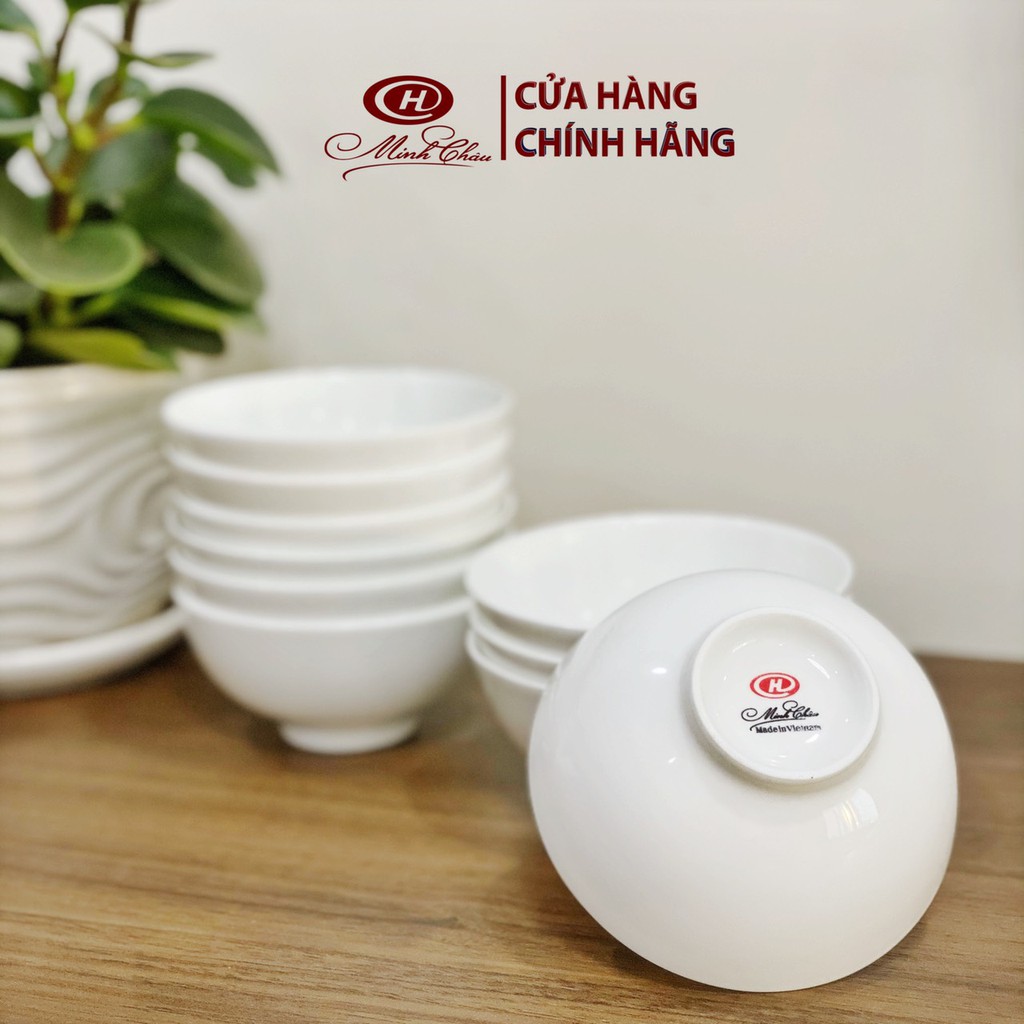 [Sứ Siêu Nhẹ] Bộ Bát Cơm Sứ Xương Trắng Trơn - C02 - Sứ Minh Châu