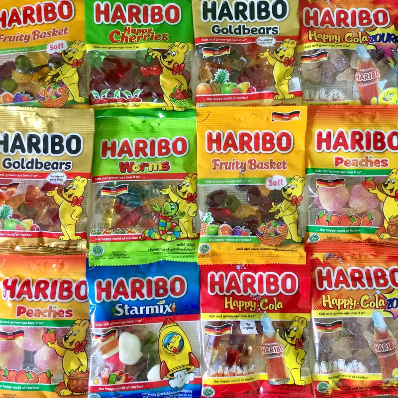 Kẹo Dẻo Gói 80g Haribo Đức -Đủ Loại Hình Gấu,Trái Cây,Hoa Quả,Cola,Sâu Ngộ Nghĩnh-Kẹo Dẻo Gumi Cho Bé