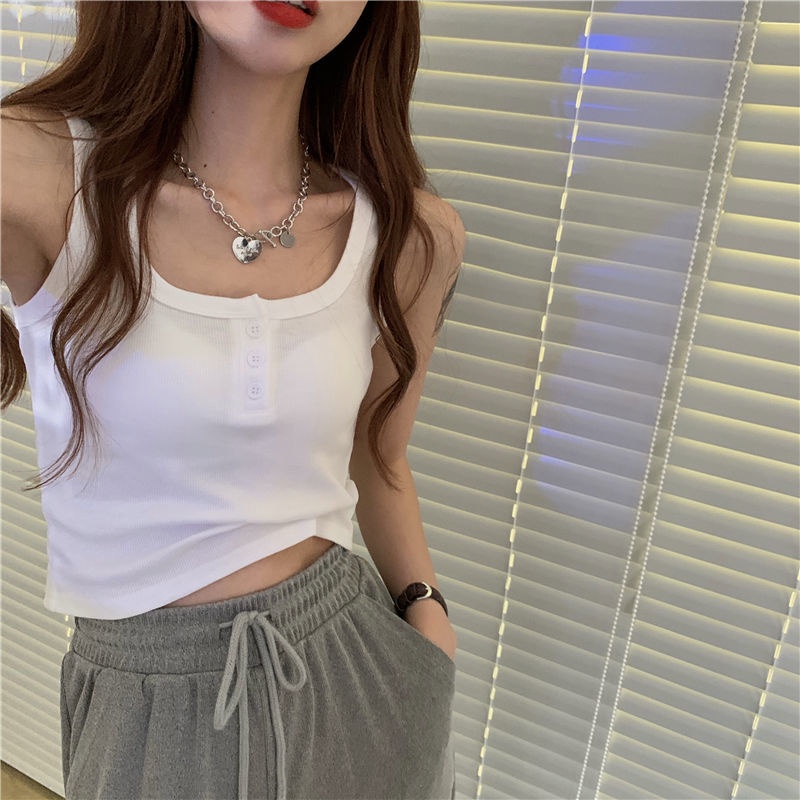 Áo Hai Dây Dệt Kim Dáng Ôm Ngắn Thời Trang Cho Nữ