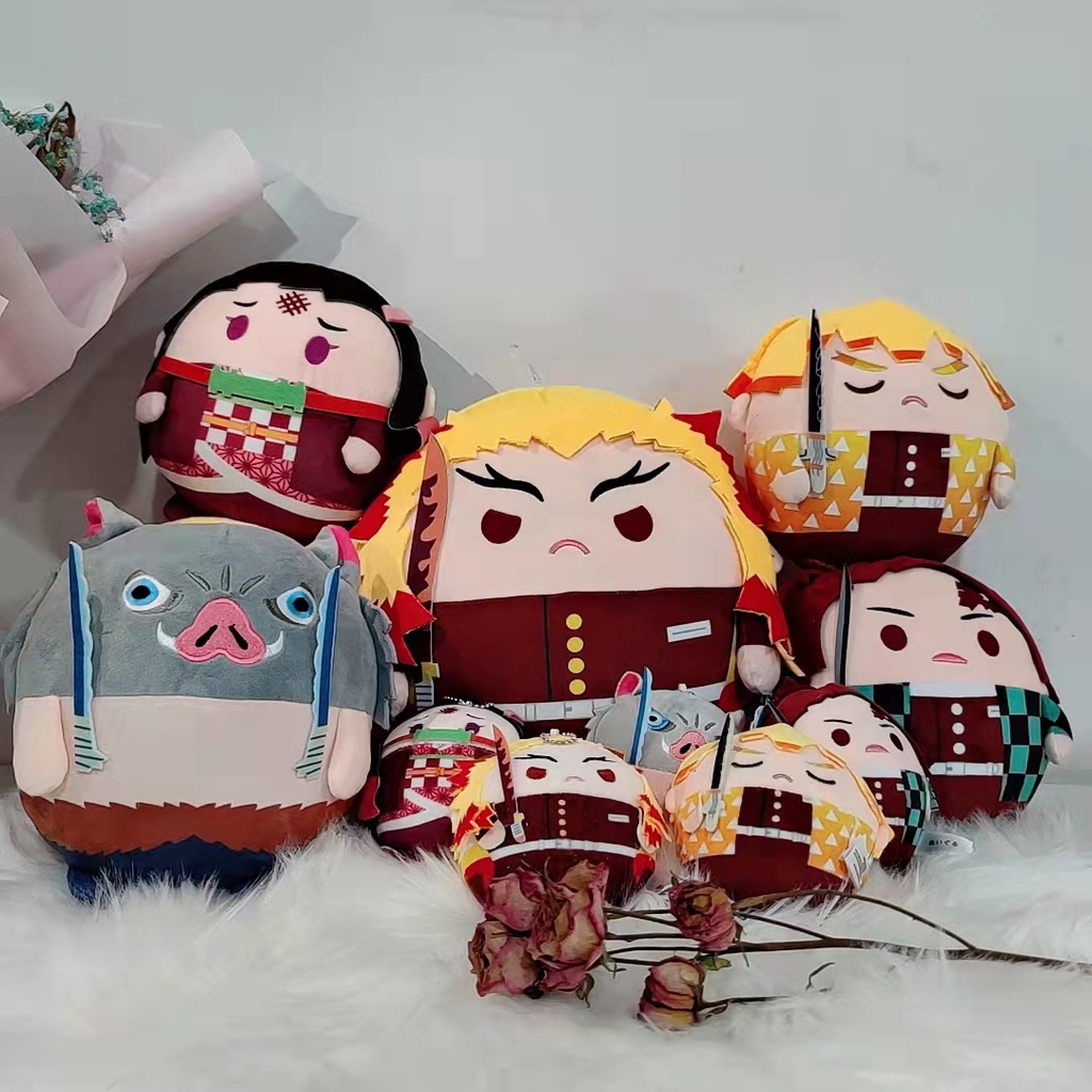 Búp Bê Nhồi Bông Hình Nhân Vật Anime Demon Slayer Agatsuma Zenitsu Hashibira Inosuke Rengoku Kyoujurou