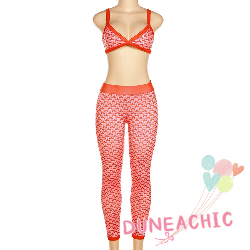 DUNEA Set Áo 2 Dây Lửng + Quần Dài Ống Rộng Thời Trang Nữ