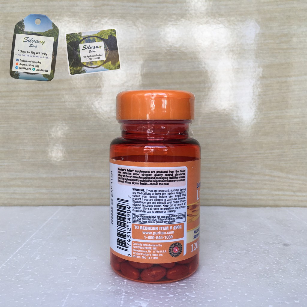 Viên uống Lutein 20mg Puritan's Pride - Bổ Mắt, Tăng Cường Thị Lực | BigBuy360 - bigbuy360.vn