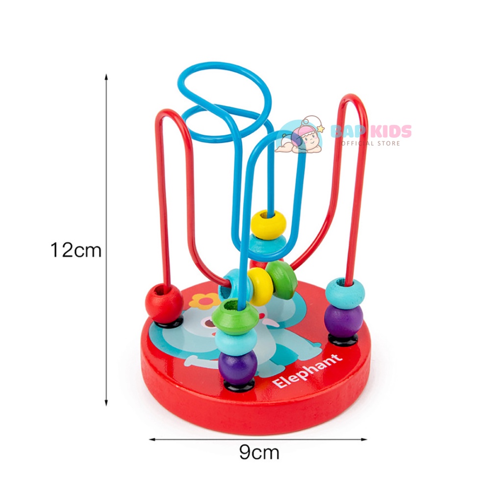 Đồ chơi giáo dục BAPKIDS, Bộ luồn hạt bằng gỗ