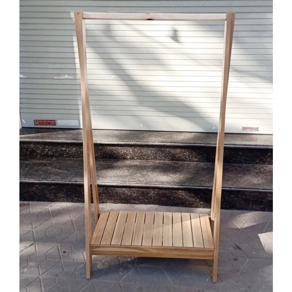 giá treo quần áo-kệ gỗ A 1 tầng-kích thước 140x70cmx38cm-giàn treo thông minh