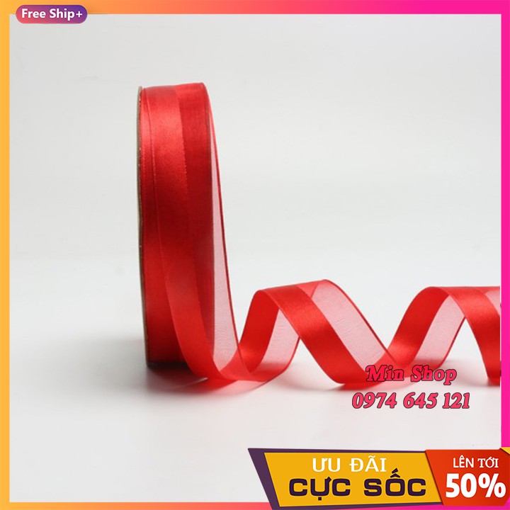 (Lẻ 5 mét) Ruy băng nửa voan lụa cao cấp bản 2.5cm