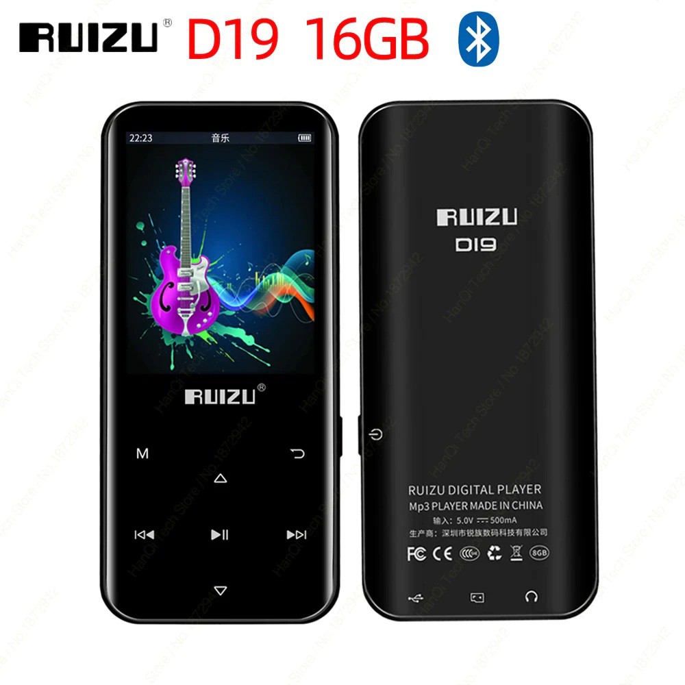 [MÃ ELHACE GIẢM 4% ĐƠN 300K] [HÀNG CHÍNH HÃNG] MÁY NGHE NHẠC MP3 MÀN HÌNH CẢM ỨNG BLUETOOTH RUIZU D19 BỘ NHỚ TRONG 16GB