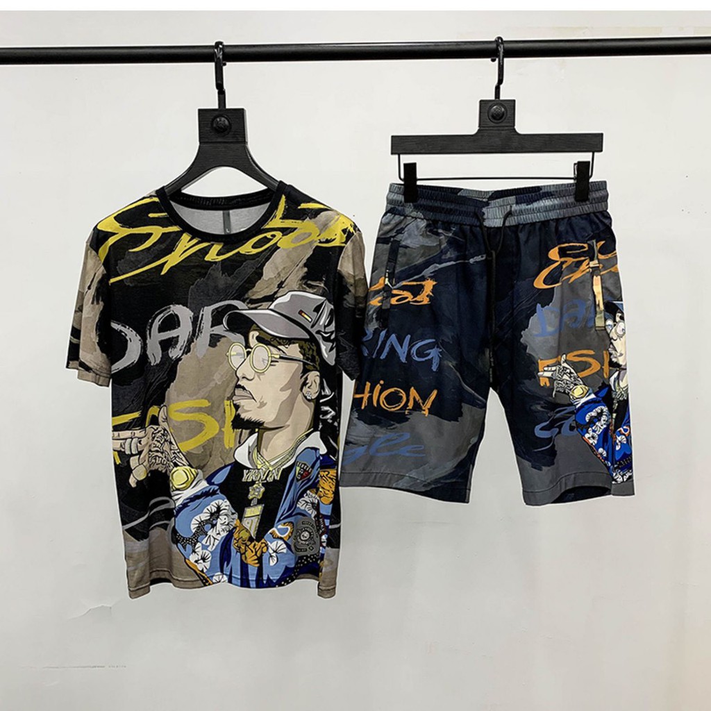 ❤️ LOẠI DA CÁ ❤️ Bộ Đồ Nam , Nguyên Set Bộ Thể Thao Form Rộng logo mặc hè co dãn 4 chiều vải đẹp có size