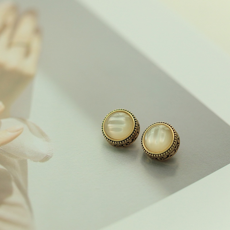 Set 10 Nút Tròn Bằng Kim Loại Phong Cách Vintage Dành Cho Trang Trí Quần Áo