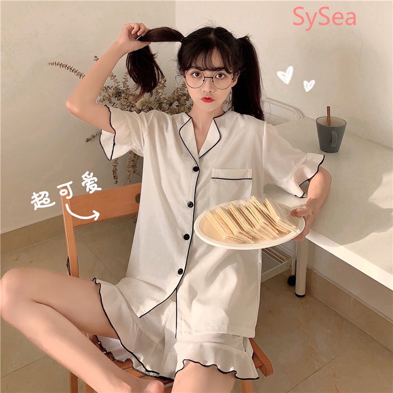 Bộ Đồ Ngủ Hai Món Thời Trang Mùa Hè Hàn Quốc Cho Nữ