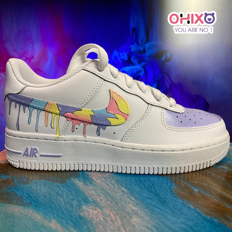 Giày Custom AF1 Thể Thao Nữ Sneaker Hàn Quốc Chất Đẹp Đế Bằng OHIXO AFC18