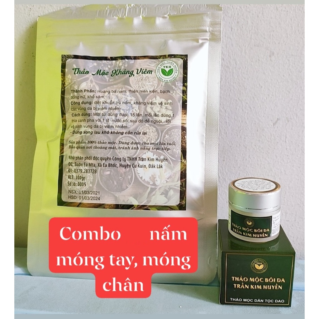 Thảo Mộc Bôi Trần Kim  Huyền - Combo Ngừa Nấm móng tay, móng  chân