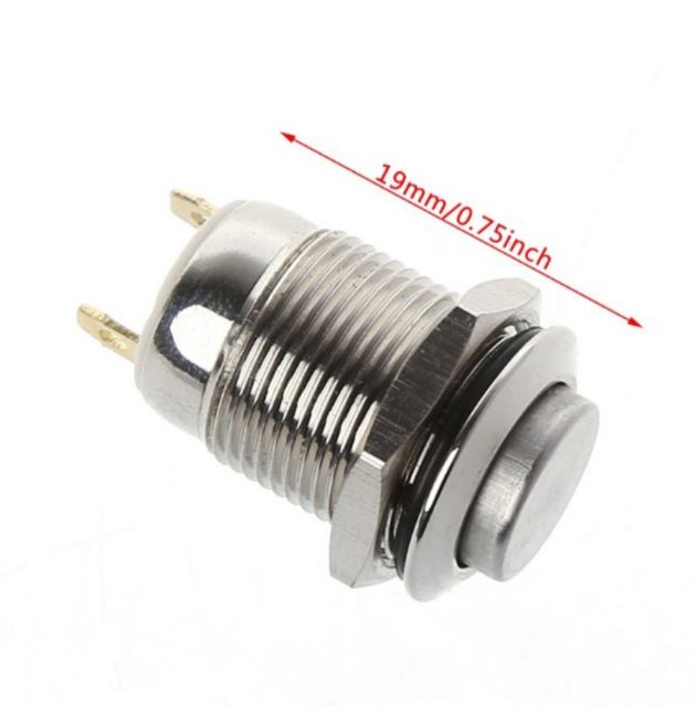 Nút nhấn tự nhả phi 12mm kim loại 12V